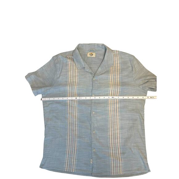 Marine Layer Men's Button Up Short Sleeve Linen Shirt Blue/Pink Size M - Picture 5 of 5
